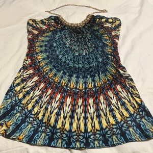 Blue Multi-Print Sky Top